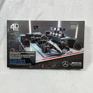 Petronas F1 4D Build AMG Car & Garage Set 244pc LED Lights 3D Puzzle Sealed New